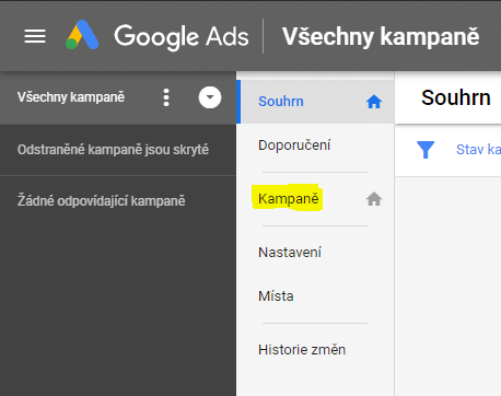 Google Ads kampaň