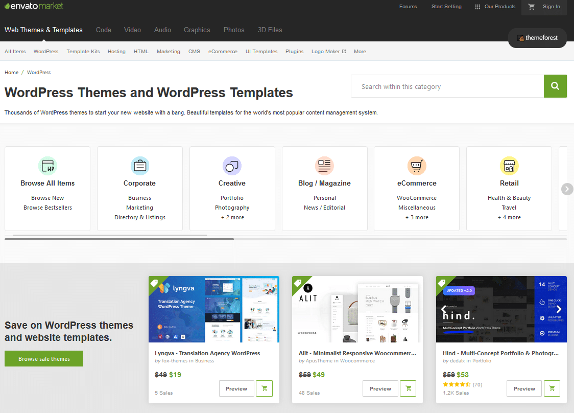 themeforest šablony