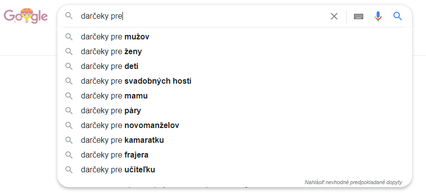 darčeky google