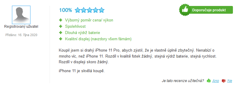 Klasická recenze na Heureka.cz