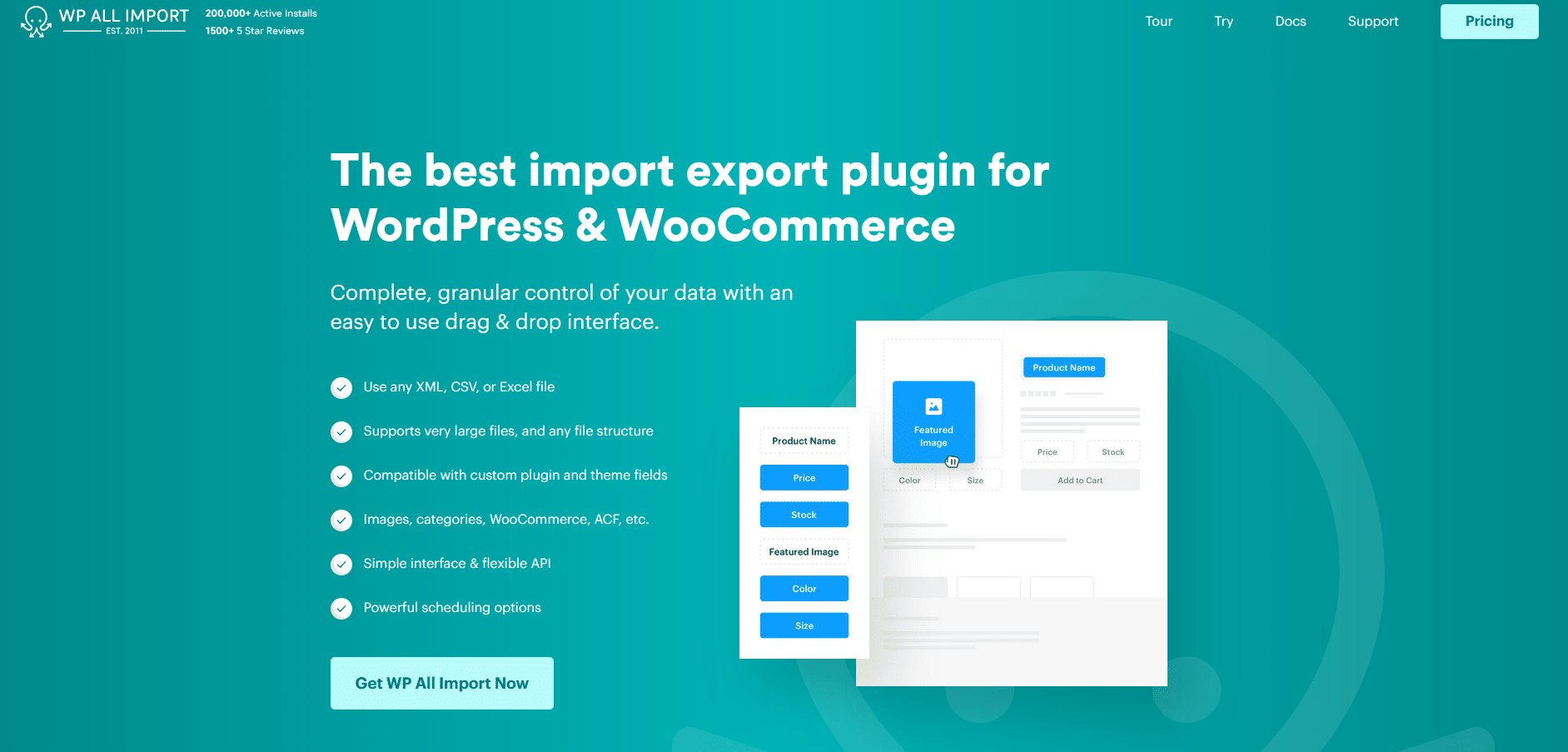 WP ALL IMPORT plugin pro práci s XML feedem