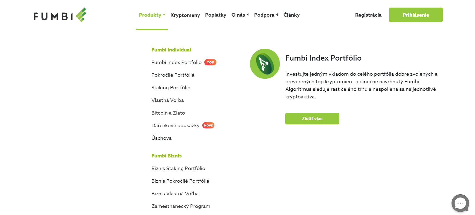 FUMBI portfolio produkty