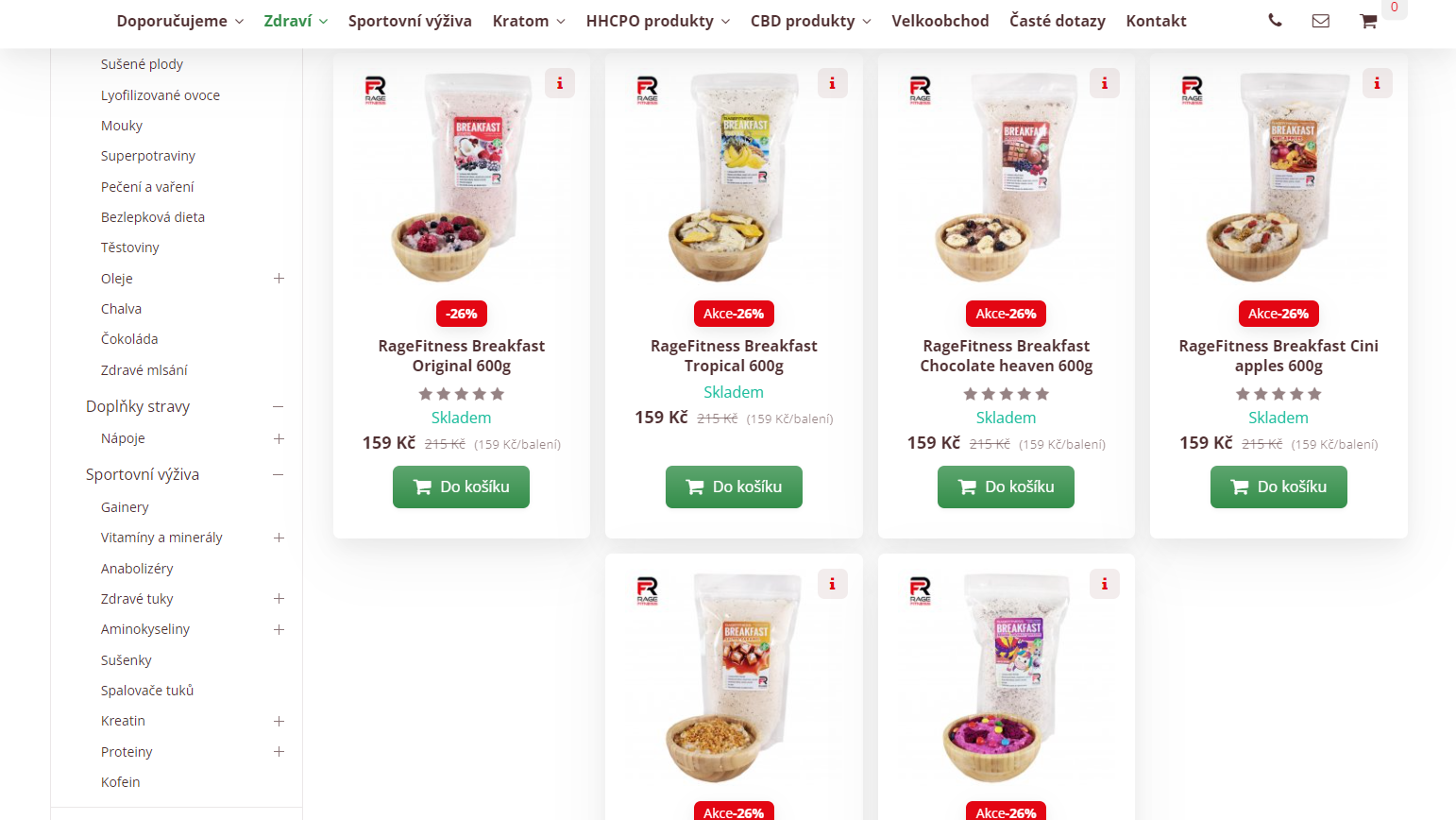 Raňajkové kaše Ragefitness Breakfast
